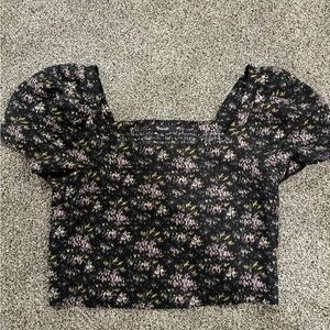 Madewell Crop with puff sleeves